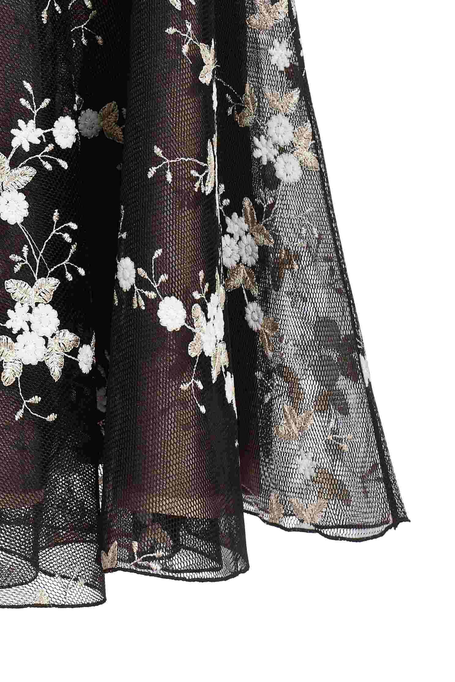 典雅刺繡時尚長裙,刺繡,秋冬穿搭,繡花,長裙,雪紡,雪紡裙,雪紡長裙